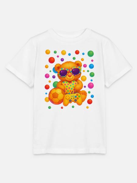 Lebendige Teddy-Gamer-Party-Kunst - Stanley/Stella Kinder T-Shirt MINI CREATOR - Weiß