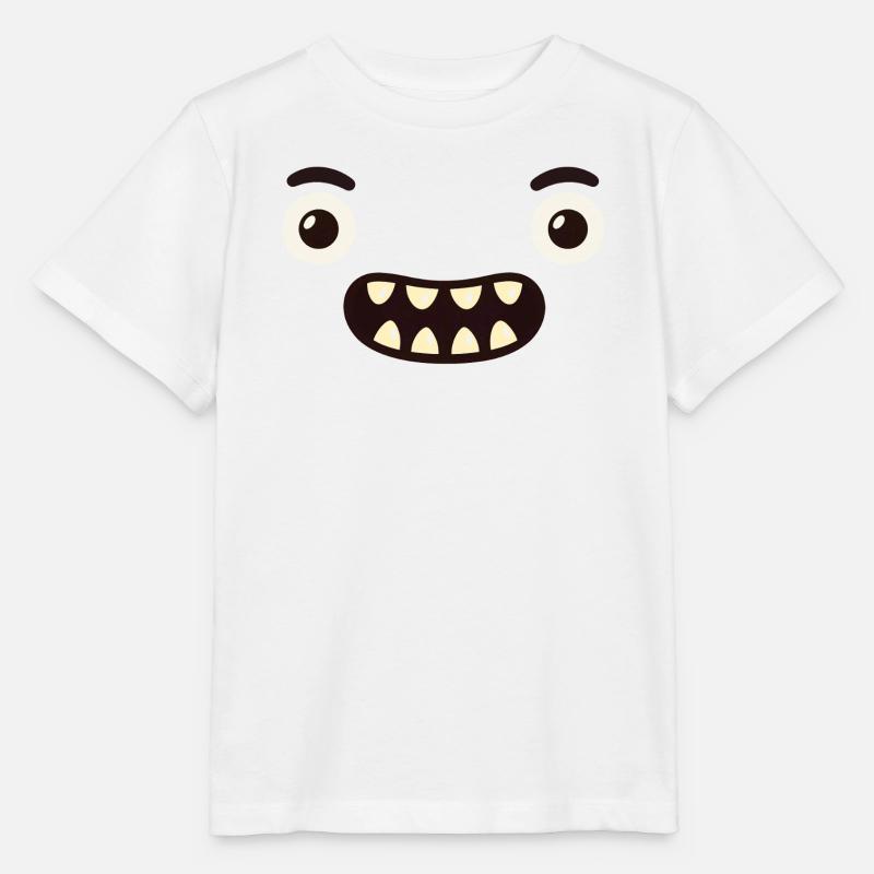 Monster Face - Stanley/Stella MINI CREATOR Kids’ T-Shirt - white