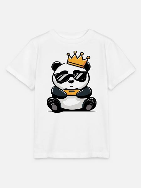 Panda Controller und Krone - Stanley/Stella Kinder T-Shirt MINI CREATOR - Weiß