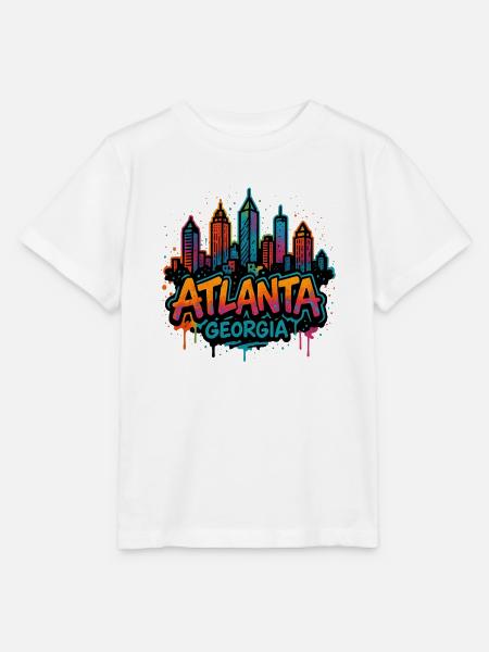 Atlanta Skyline Graffiti - Stanley/Stella Kinder T-Shirt MINI CREATOR - Weiß