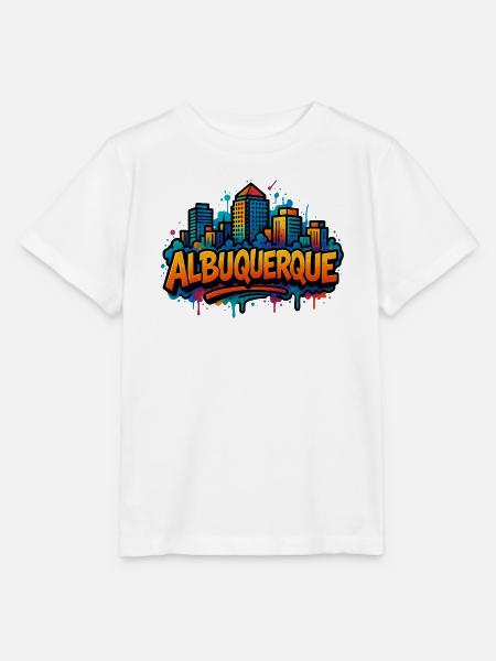 Albuquerque Graffiti Skyline - Stanley/Stella Kinder T-Shirt MINI CREATOR - Weiß