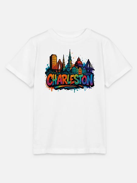 Charleston Skyline Graffiti - Stanley/Stella Kinder T-Shirt MINI CREATOR - Weiß