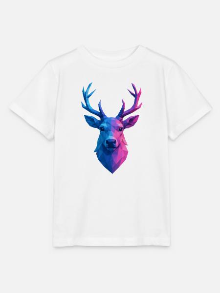 Weihnachten Rentier Low Poly - Stanley/Stella Kinder T-Shirt MINI CREATOR - Weiß