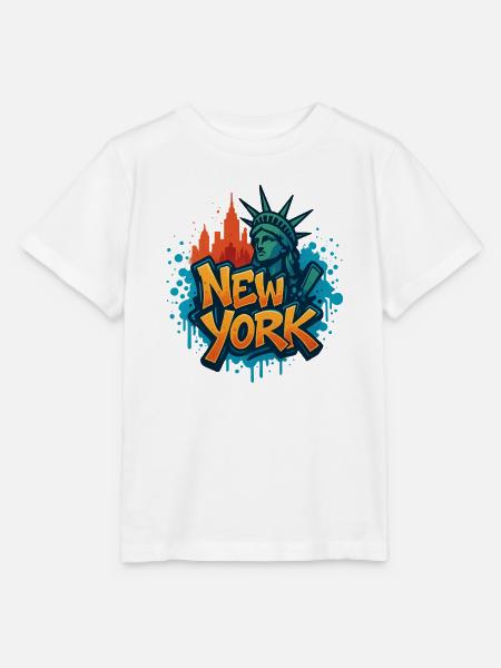 New York Graffiti Skyline - Stanley/Stella Kinder T-Shirt MINI CREATOR - Weiß