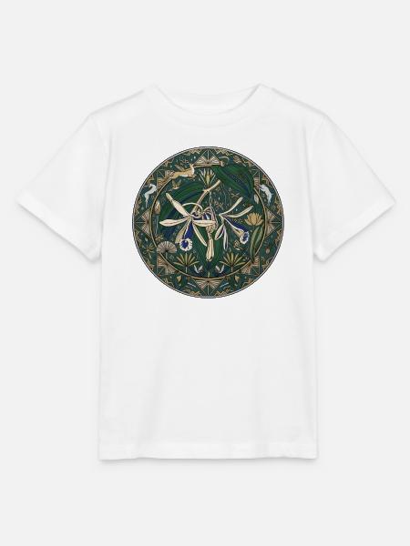 Vanille Orchidee und Blattwerk - Stanley/Stella Kinder T-Shirt MINI CREATOR - Weiß