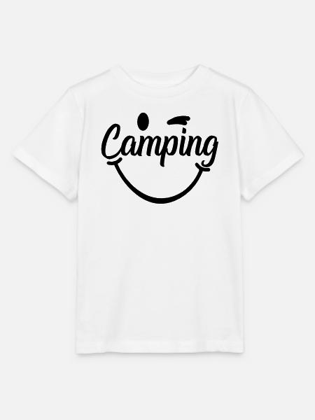 Camping Smile - Stanley/Stella Kinder T-Shirt MINI CREATOR  - Weiß