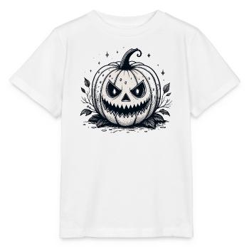 Retro Monochrome Pumpkin - Stanley/Stella MINI CREATOR Kids’ T-Shirt - white - Front - Maike (125cm)