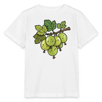 Stachelbeeren Zweig Illustration - Stanley/Stella Kinder T-Shirt MINI CREATOR  - Weiß - Vorne - Maike (125cm)