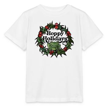 Frog in Holly Wreath - Stanley/Stella MINI CREATOR Kids’ T-Shirt - white - Front - Maike (125cm)