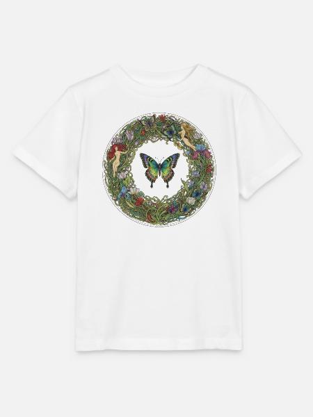 Blumenkreis Schmetterling Traumbild - Stanley/Stella Kinder T-Shirt MINI CREATOR  - Weiß