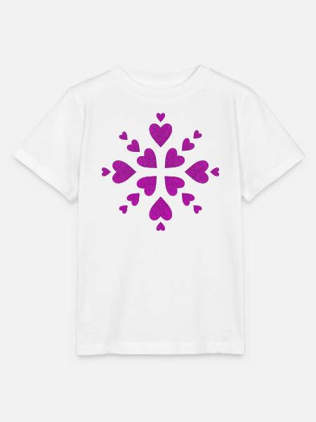 Mandala Herzen Fuchsia - Stanley/Stella Kinder T-Shirt MINI CREATOR - Weiß