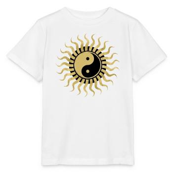 Goldene Yin Yang Sohle - Stanley/Stella Kinder T-Shirt MINI CREATOR  - Weiß - Vorne - Maike (125cm)