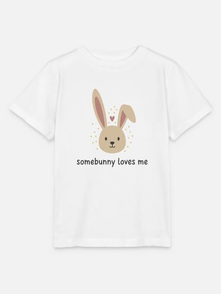 Somebunny Loves Me Bunny Tee - Stanley/Stella Kinder T-Shirt MINI CREATOR  - Weiß