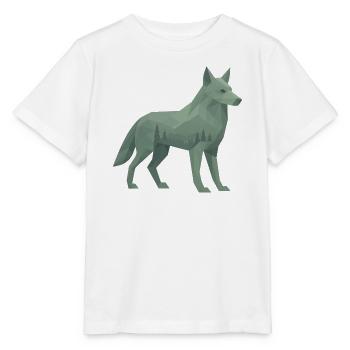 Geometrischer Wolf - Stanley/Stella Kinder T-Shirt MINI CREATOR  - Weiß - Vorne - Maike (125cm)