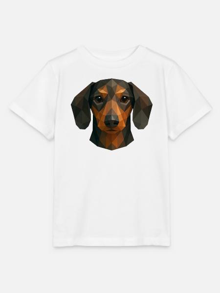 Süßer Dackel – Polygon Hundedesign - Stanley/Stella Kinder T-Shirt MINI CREATOR  - Weiß