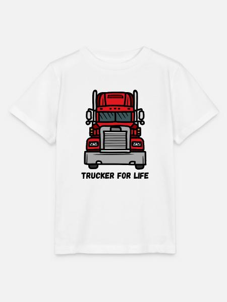 Frontal-LKW-Illustration - Stanley/Stella Kinder T-Shirt MINI CREATOR  - Weiß