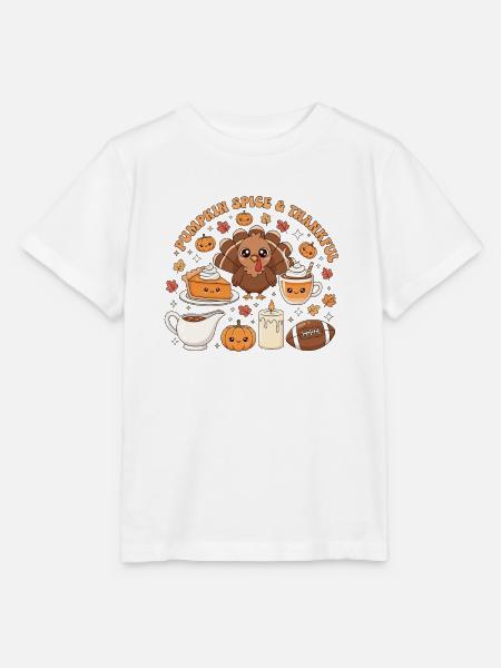 Pumpkin Spice Dankbarer Truthahn - Stanley/Stella Kinder T-Shirt MINI CREATOR - Weiß