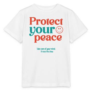 Beschütze deinen Frieden - Stanley/Stella Kinder T-Shirt MINI CREATOR  - Weiß - Vorne - Maike (125cm)