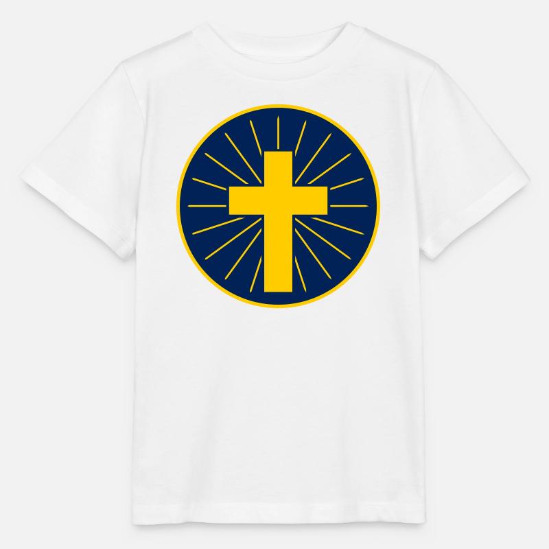 Croix Dorée Avec Rayons - T-shirt bio MINI CREATOR Stanley/Stella Enfant - blanc
