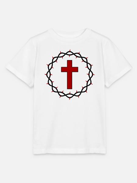 Kreuz und Dornenkrone - Stanley/Stella Kinder T-Shirt MINI CREATOR  - Weiß