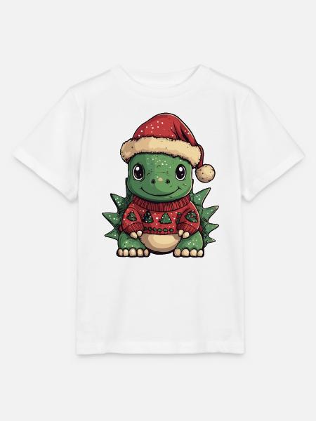 Dinosaurier stegosaurus Weihnachten - Stanley/Stella Kinder T-Shirt MINI CREATOR - Weiß