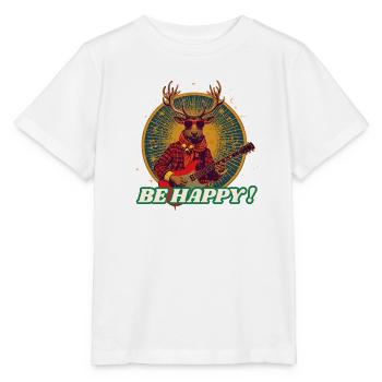 Deer Rocker Gitarre SEI GLÜCKLICH - Stanley/Stella Kinder T-Shirt MINI CREATOR  - Weiß - Vorne - Maike (125cm)