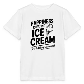 Glück ist Sahne essen - Stanley/Stella Kinder T-Shirt MINI CREATOR  - Weiß - Vorne - Maike (125cm)