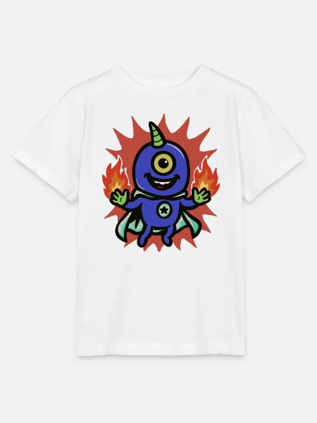 Feuerheld Einäugiger Alien - Stanley/Stella Kinder T-Shirt MINI CREATOR - Weiß