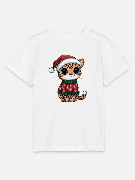 Leopard Weihnachten - Stanley/Stella Kinder T-Shirt MINI CREATOR - Weiß