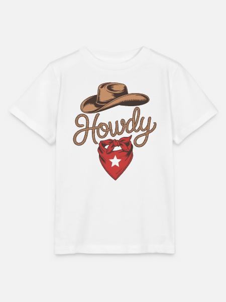 Howdy Cowboy - Western Rope Design - Stanley/Stella Kinder T-Shirt MINI CREATOR  - Weiß