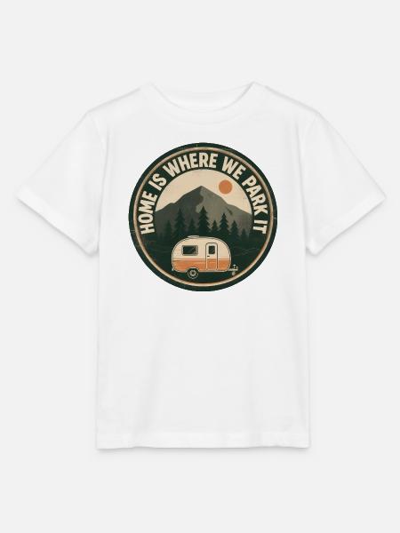 Camper Camping Home is where we park it - Stanley/Stella Kinder T-Shirt MINI CREATOR  - Weiß