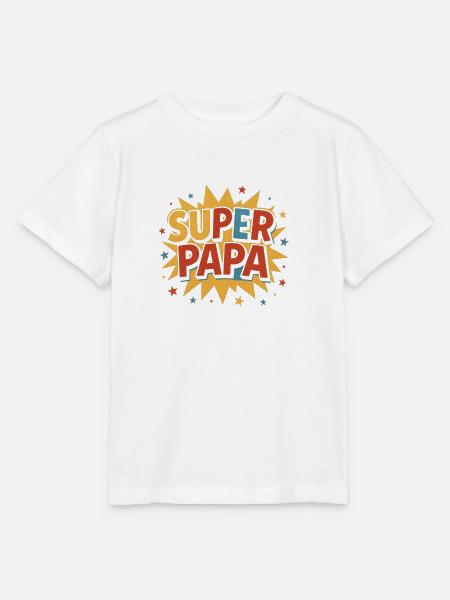 Super Papa Comic Burst Retro - Stanley/Stella Kinder T-Shirt MINI CREATOR - Weiß