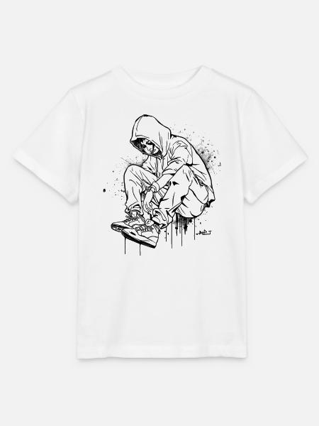 Silhouette Kapuzenpullover Graffiti - Stanley/Stella Kinder T-Shirt MINI CREATOR - Weiß