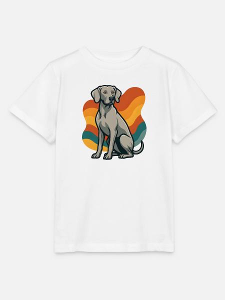 weimaranerWHund im Retro-Wellenmuster - Stanley/Stella Kinder T-Shirt MINI CREATOR - Weiß