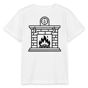Gemütlicher Weihnachtskamin mit Feuer - Stanley/Stella Kinder T-Shirt MINI CREATOR  - Weiß - Vorne - Maike (125cm)