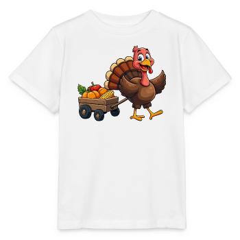 Thanksgiving Drôle Dinde de Thanksgiving - T-shirt bio MINI CREATOR Stanley/Stella Enfant - blanc - Devant - Maike (125cm)