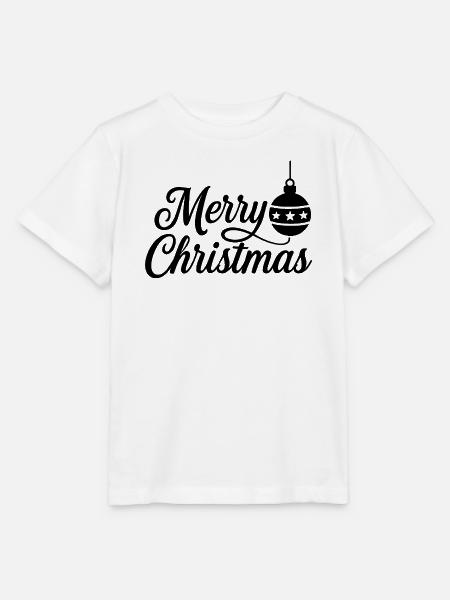 Merry Christmas mit Weihnachtskugel - Stanley/Stella Kinder T-Shirt MINI CREATOR - Weiß