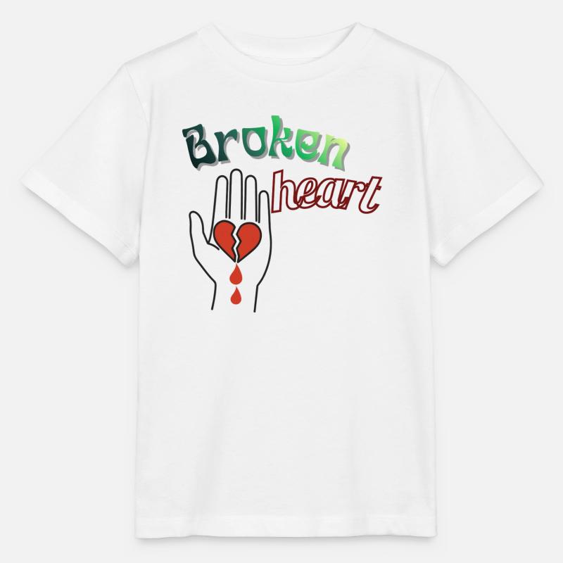 Hand with a broken heart - Stanley/Stella MINI CREATOR Kids’ T-Shirt - white