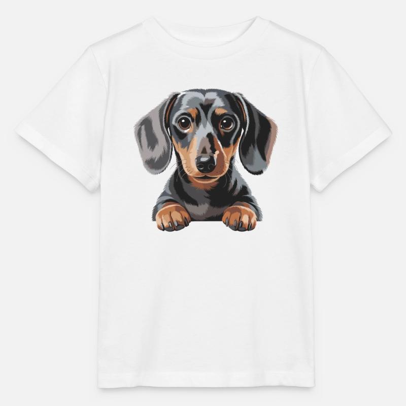 Dackel Welpe Illustration - Stanley/Stella Kinder T-Shirt MINI CREATOR  - Weiß