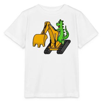 Dino Excavator Dinosaure - T-shirt bio MINI CREATOR Stanley/Stella Enfant - blanc - Devant - Maike (125cm)
