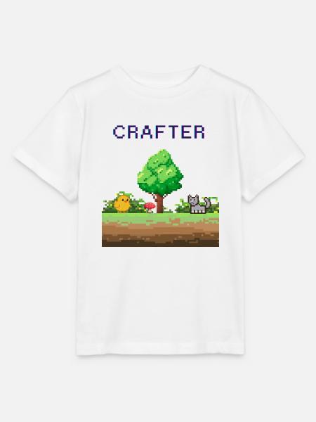 Pixel Crafter Waldabenteuer - Stanley/Stella Kinder T-Shirt MINI CREATOR - Weiß