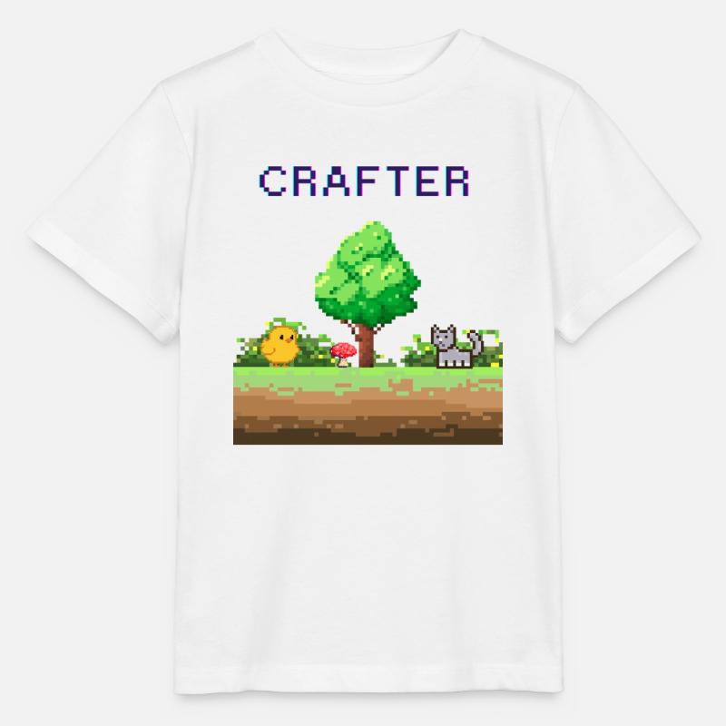 Pixel Crafter Waldabenteuer - Stanley/Stella Kinder T-Shirt MINI CREATOR - Weiß