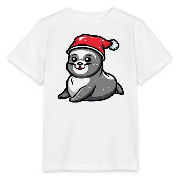 Seal Animal Christmas - Stanley/Stella MINI CREATOR Kids’ T-Shirt - white - Front - Maike (125cm)