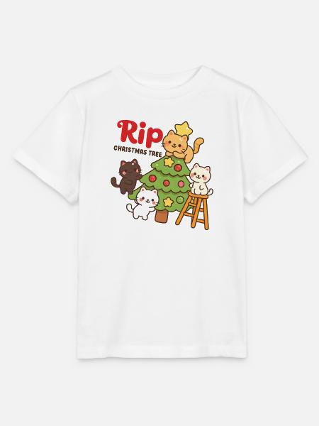 RIP Weihnachtsbaum Katzen, Kätzchen - Stanley/Stella Kinder T-Shirt MINI CREATOR - Weiß
