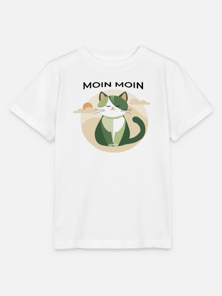 Moin moin - Katze mit Norddeutscher Begrüßung - Stanley/Stella Kinder T-Shirt MINI CREATOR - Weiß