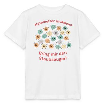 Natomotten (Flusen) Invasion – Staubsauger Humor - Stanley/Stella Kinder T-Shirt MINI CREATOR  - Weiß - Vorne - Maike (125cm)