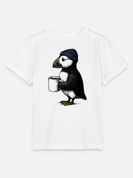 Kaffee Puffin - Stanley/Stella Kinder T-Shirt MINI CREATOR  - Weiß