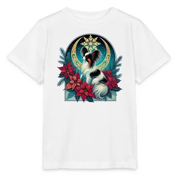 Celestial Papillon Among Poinsettias - Stanley/Stella MINI CREATOR Kids’ T-Shirt - white - Front - Maike (125cm)