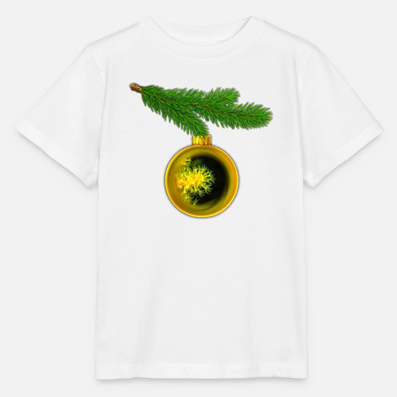 Weihnachtskugel mit Krustenanemonen am Tannenzweig - Stanley/Stella Kinder T-Shirt MINI CREATOR  - Weiß