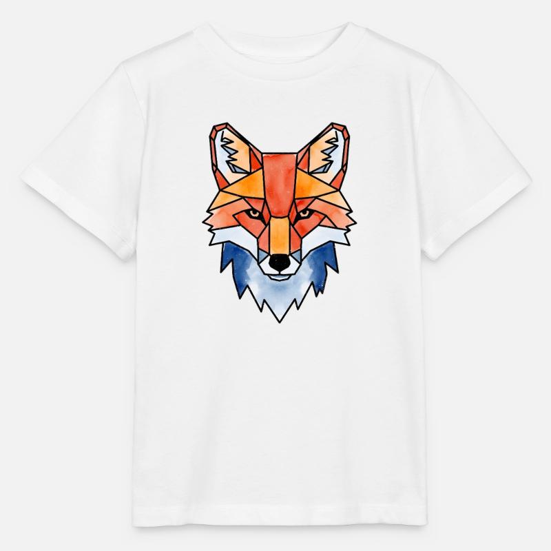 Geometrischer Aquarellfuchs Fuchs Wasserfarben - Stanley/Stella Kinder T-Shirt MINI CREATOR  - Weiß